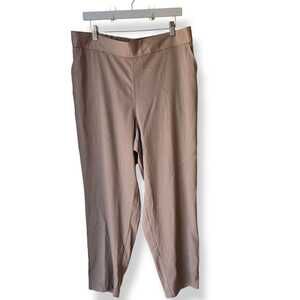 NWT Max Studio Tan Wide Leg Pants Size 1X High Elastic Waist Pull On Office